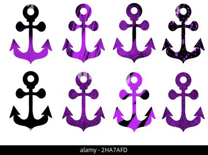 Set con ancoraggi per carta da parati e imballaggi e biancheria, regali e carte Foto Stock