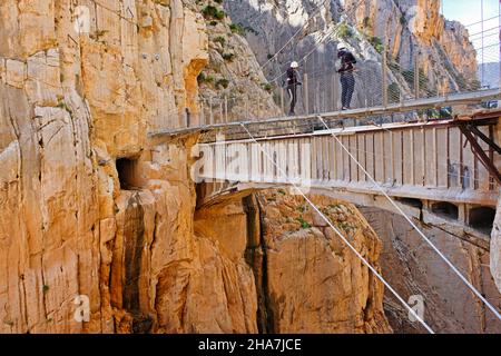 Caminito del Rey Dangeour pista in Spagna Foto Stock