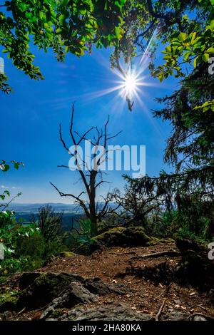 Escursioni a Kuernburg vicino a Stamsried nelle foreste bavaresi Foto Stock