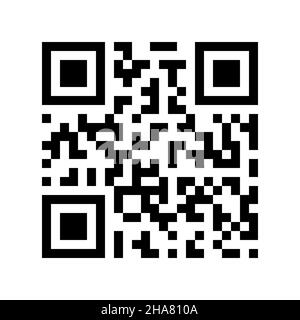 QR de isolato su bianco. Icona vettore codice QR. Illustrazione Vettoriale