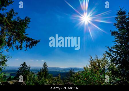 Escursioni a Kuernburg vicino a Stamsried nelle foreste bavaresi Foto Stock