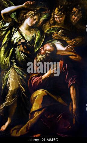 Abraham accoglie i tre Angeli 1620 di Giulio Cesare Procaccini 1574-1625, Italia, italiano. Foto Stock