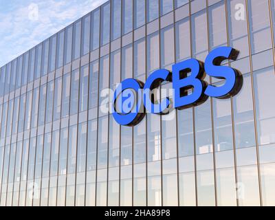 New York, NY, USA. 5 luglio 2021, solo per uso editoriale, 3D CGI. CBS American Broadcasting Company è una multinazionale Commercial Broadcast Television Networ Foto Stock