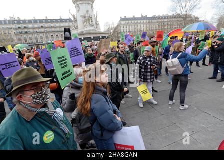 Riunirsi a Parigi del fronte ecologico popolare, scegliere il candidato di Unione della sinistra per presidenziale 2022, e lasciare il productivist Foto Stock