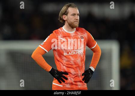 Josh Bowler #11 di Blackpool durante la partita in, il 12/11/2021. (Foto di Craig Thomas/News Images/Sipa USA) Credit: Sipa USA/Alamy Live News Foto Stock