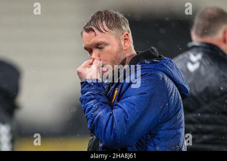 Hull, Regno Unito. 11th Dic 2021. Grant McCann manager di Hull City dopo la partita a Hull, Regno Unito il 12/11/2021. (Foto di James Heaton/News Images/Sipa USA) Credit: Sipa USA/Alamy Live News Foto Stock