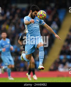 Ilkay Gundogan di Manchester City durante la partita della Premier League all'Etihad Stadium di Manchester. Data foto: Sabato 11 dicembre 2021. Foto Stock