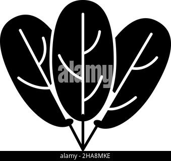 Spinaci icona Glyph Vector vegetale Illustrazione Vettoriale