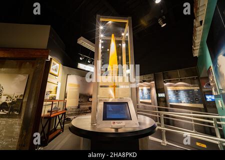 Las Vegas, MAR 12 2021 - veduta interna del National Atomic Testing Museum Foto Stock