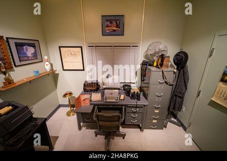 Las Vegas, MAR 12 2021 - veduta interna del National Atomic Testing Museum Foto Stock