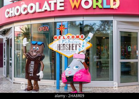 Las Vegas, MAR 22 2021 - segno del mondo del cioccolato di Hershey Foto Stock