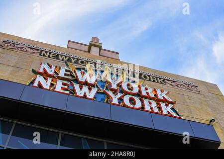 Las Vegas, MAR 22 2021 - segno di New York-New York Hotel and Casino Foto Stock