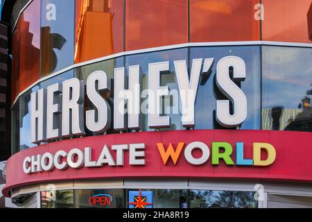 Las Vegas, MAR 22 2021 - segno del mondo del cioccolato di Hershey Foto Stock