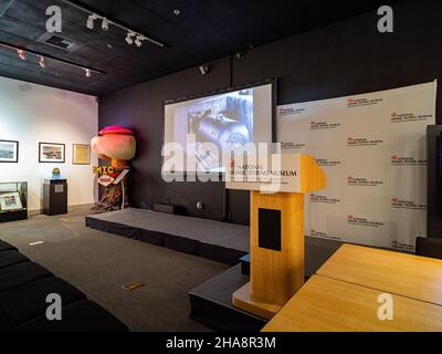 Las Vegas, MAR 12 2021 - veduta interna del National Atomic Testing Museum Foto Stock