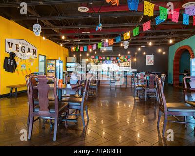 Las Vegas, MAR 22 2021 - Vista interna di un ristorante messicano Foto Stock