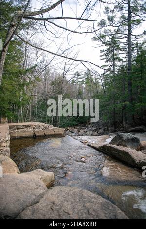 Dianaa's Bath è una serie di piccole cascate nella zona di North Conway del New Hampshire, Stati Uniti. Foto Stock