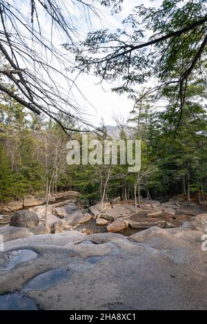 Dianaa's Bath è una serie di piccole cascate nella zona di North Conway del New Hampshire, Stati Uniti. Foto Stock