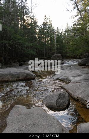 Dianaa's Bath è una serie di piccole cascate nella zona di North Conway del New Hampshire, Stati Uniti. Foto Stock