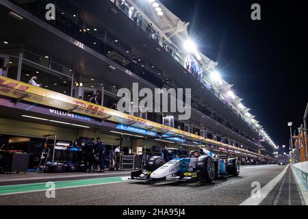 12 Novalak Clement, MP Motorsport, Dallara F2, in azione durante il round 8th del Campionato FIA di Formula 2 2021 dal 10 al 12 dicembre 2021 sul circuito Yas Marina, a Yas Island, Abu Dhabi - Foto: Sebastian Rozendaal/DPPI/LiveMedia Foto Stock