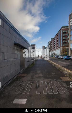 Docklands, Pig Tap, Capital Dock, Sir John Rogerson's Quay, City Quay, Custom House, Docklands in Pandemium covid-19, Dublino, Irlanda Foto Stock