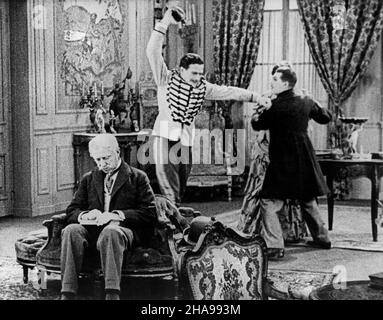 Albert Prejean, in set del film silenzioso, 'The Italian Straw Hat', titolo francese: 'Un Chapeau de Paille d'Italie', 1928 Foto Stock