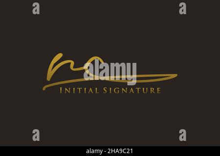 Modello logo con firma RC Letter Logo elegante. Disegno a mano Calligraphy Lettering Vector Illustration. Illustrazione Vettoriale