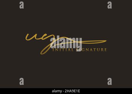 UY Letter Signature Logo Template elegante logo di design. Disegno a mano Calligraphy Lettering Vector Illustration. Illustrazione Vettoriale