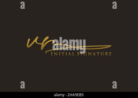 VR Letter Signature Logo Template elegante logo di design. Disegno a mano Calligraphy Lettering Vector Illustration. Illustrazione Vettoriale