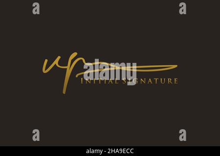 VP Letter Signature Logo Template elegante logo di design. Disegno a mano Calligraphy Lettering Vector Illustration. Illustrazione Vettoriale