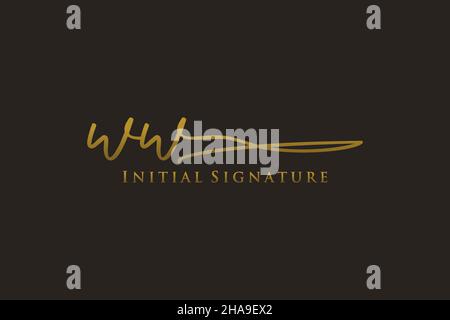 Logo WW Letter Signature Template elegante design logo. Disegno a mano Calligraphy Lettering Vector Illustration. Illustrazione Vettoriale
