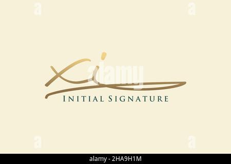 XI Letter Signature Logo Template elegante logo di design. Disegno a mano Calligraphy Lettering Vector Illustration. Illustrazione Vettoriale