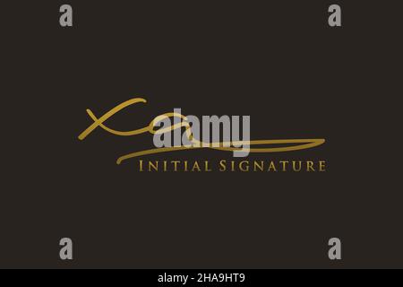 Modello di logo XA Letter Signature Logo elegante. Disegno a mano Calligraphy Lettering Vector Illustration. Illustrazione Vettoriale