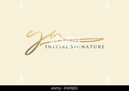 MODELLO DI logo YN Letter Signature Logo elegante. Disegno a mano Calligraphy Lettering Vector Illustration. Illustrazione Vettoriale