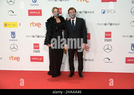 11 dicembre 2021, Madrid, Madrid, Spagna: Andrea Levy, Jose Luis Martinez Almeida partecipa 27th Jose Maria Forque Awards - Red Carpet al Palacio de Congresos de IFEMA il 11 dicembre 2021 a Madrid, Spagna (Credit Image: © Jack Abuin/ZUMA Press Wire) Foto Stock