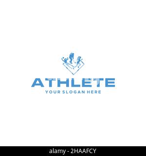 Design moderno con logo Flat da ATLETA Illustrazione Vettoriale