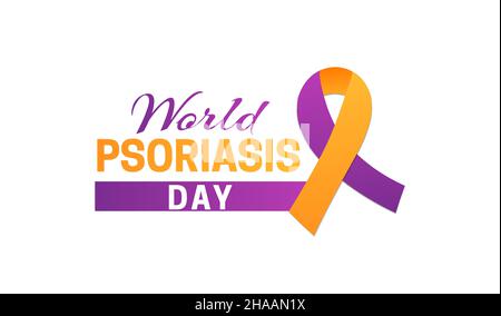 Giornata mondiale della psoriasi icona isolata su sfondo bianco Illustrazione Vettoriale