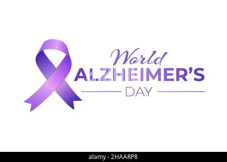 Giornata mondiale di Alzheimer icona del logo isolato Illustrazione Vettoriale