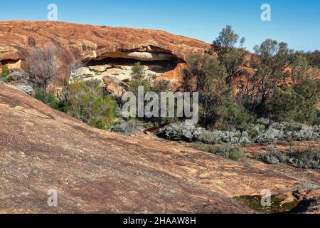 Caves Hill nell'Australia Occidentale (AKA Caves Rock). Vicino a Widgiemooltha. Foto Stock