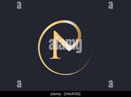 Design iniziale del logo Gold N Letter. N design con logo dal concetto creativo e di lusso Illustrazione Vettoriale