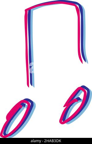 note musicali colorate Illustrazione Vettoriale