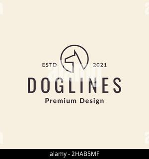 linea continua testa cane sicurezza logo simbolo icona vettore grafico disegno illustrazione idea creativa Illustrazione Vettoriale