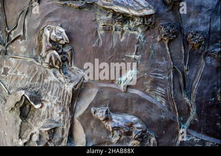 PANNONHALMA, UNGHERIA - 13 AGOSTO 2021: Dettagli della chiesa abbaziale benedettina di Pannonhalma a Pannonhalma, Ungheria Foto Stock