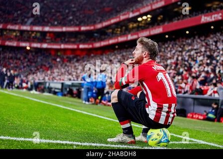 Iker Muniain dell'Athletic Club durante il campionato spagnolo la Liga partita di calcio tra Athletic Club e Sevilla FC il 11 dicembre 2021 allo stadio San Mames di Bilbao, Spagna - Foto: Inigo Larreina/DPPI/LiveMedia Foto Stock