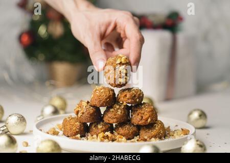 Greco tradizionale dessert di Natale melomakarona Foto Stock