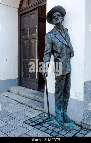 Statua di Giacomo Joyce a Szombathely, Ungheria Foto Stock