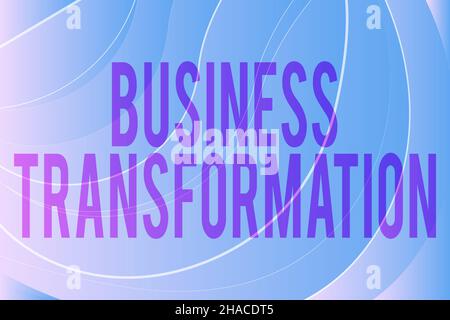 Testo della scrittura a mano trasformazione aziendale. Word for Align i loro modelli commerciali con Strategy Improvement Line sfondi illustrati con varie forme Foto Stock