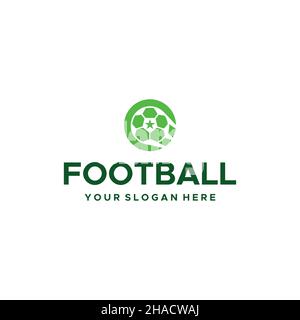 Moderno LOGO A forma di stelle con logo esagonale DA CALCIO Illustrazione Vettoriale