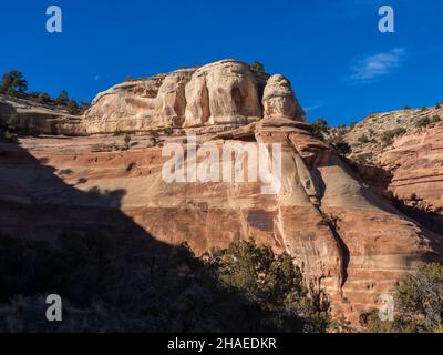 Side canyon Off Devil's Canyon, D4 Loop Trail, Fruita Front Country, McInnis Canyons National Conservation Area vicino a Fruita, Colorado. Foto Stock