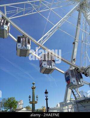 Cabine di la Grande Roue, ruota panoramica a Parigi, Francia. Ruota di osservazione grande Foto Stock