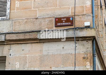 Place de Grevenbroich a Saint-Chamond, Francia. Grevenbroich, in Germania e Saint-Chamond in Francia sono due città gemelle Foto Stock
